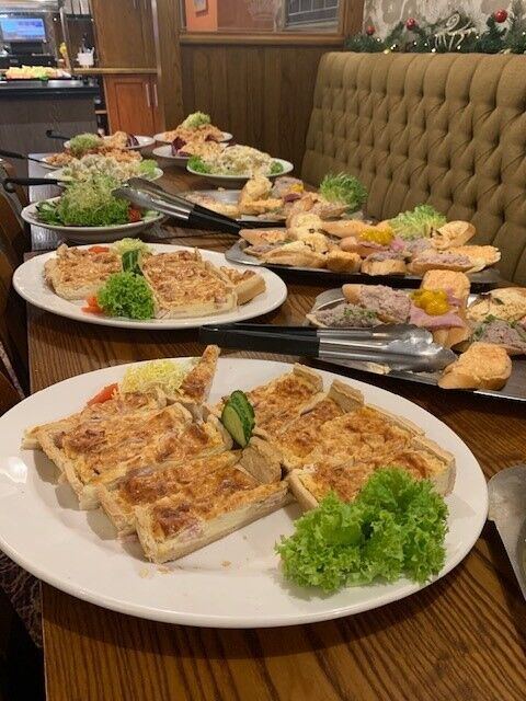 Buffet spread at The Queens Arms